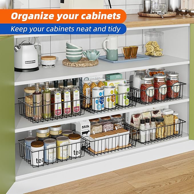 12-Pack Extra Large Wire Storage Baskets for Organizing.