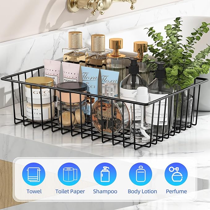 12-Pack Extra Large Wire Storage Baskets for Organizing.