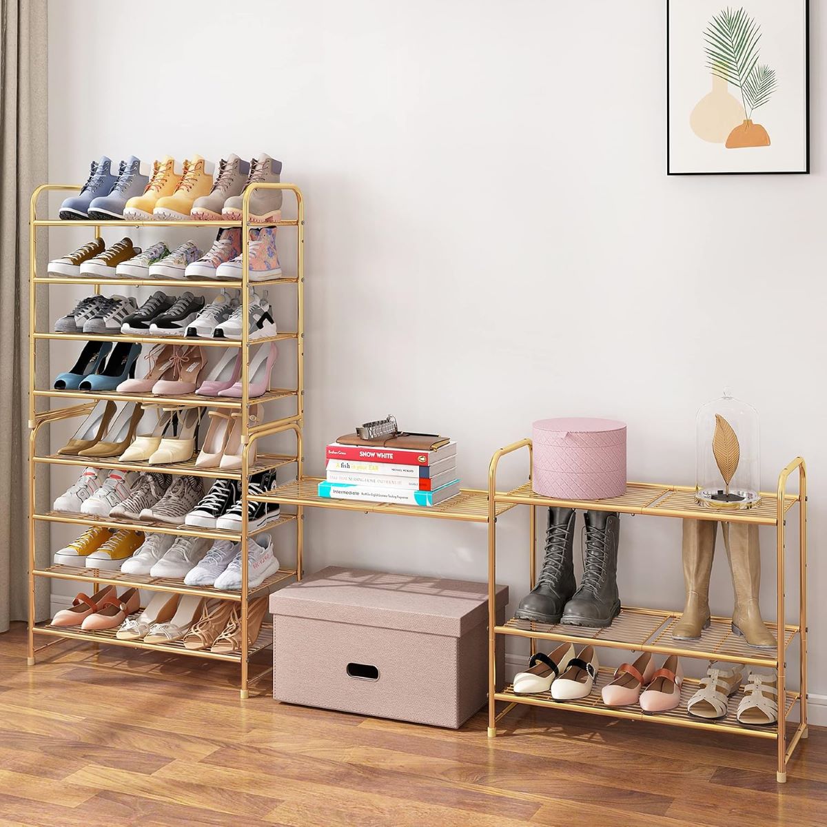 Expandable 4-Tier Shoe Rack: Adjustable Storage Organizer for 12-15 Pairs