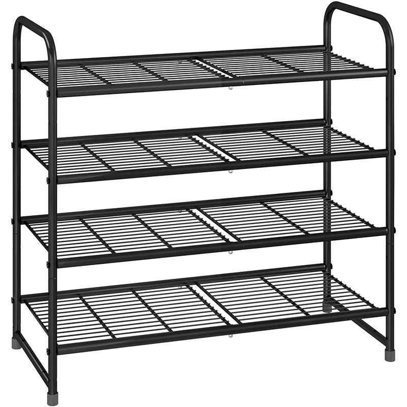 Expandable 4-Tier Shoe Rack: Adjustable Storage Organizer for 12-15 Pairs