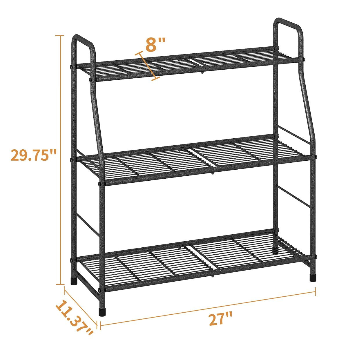 3-Tier Metal Plant Stand for Indoor/Outdoor Use, Waterproof and Durable