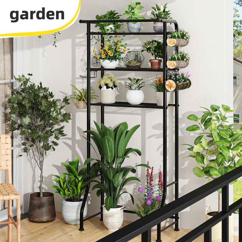 3-Tier Over The Toilet Storage Rack with Hooks and Paper Holder for Bathroom