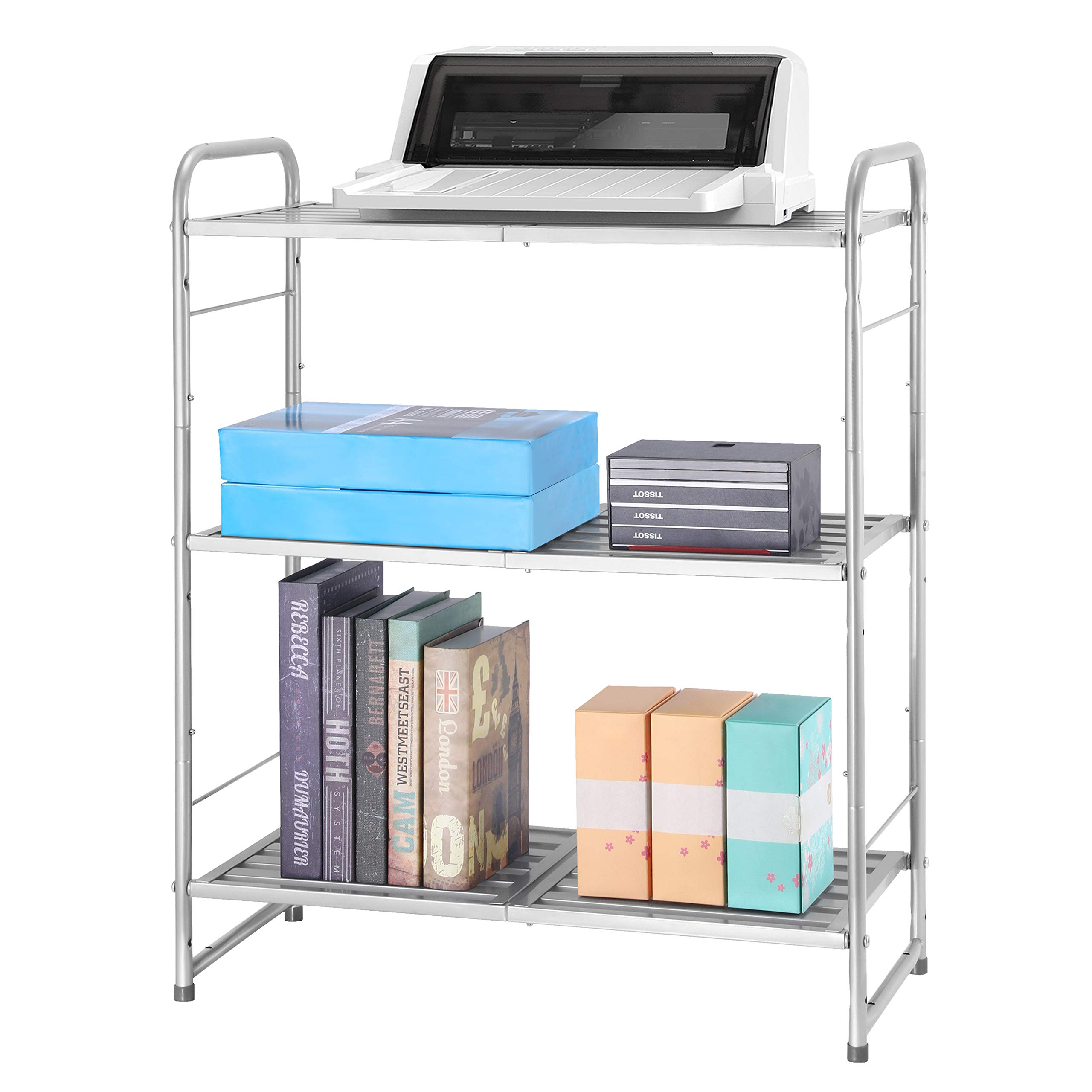 3-Tier Stackable Wire Shelving Unit Storage Rack, Kitchen Storage Cabinet Shelf Organizer