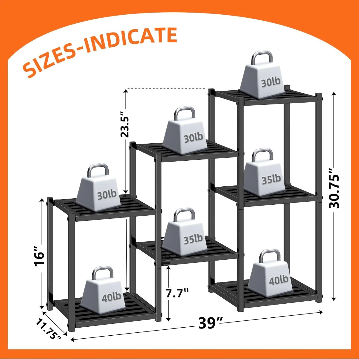 Heavy Duty 7-Tier Metal Plant Stand for Indoor/Outdoor Use, Waterproof Flower Shelf