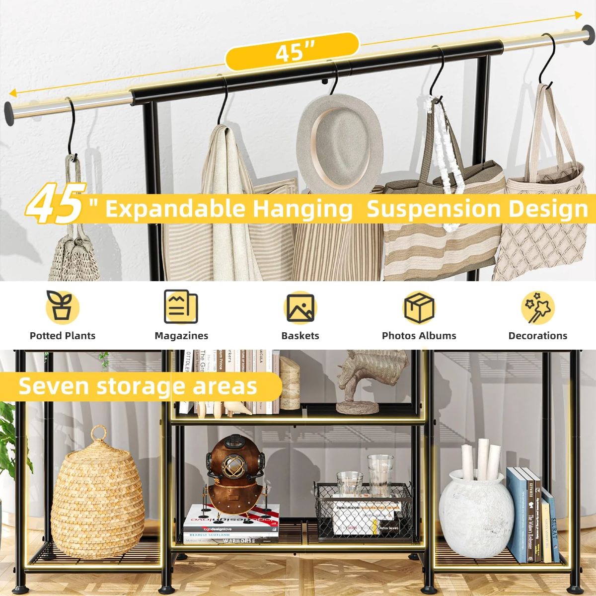 Heavy Duty 3-Tier Metal Plant Stand for Indoor/Outdoor Use, Black