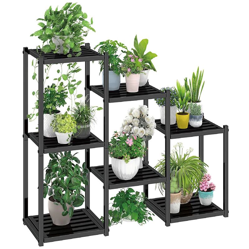 Heavy Duty 7-Tier Metal Plant Stand for Indoor/Outdoor Use, Waterproof Flower Shelf